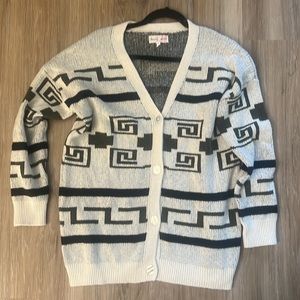 Southwestern Cardigan Women’s Sweater Hazel Moon 
Women's Cream & Green Cardigan